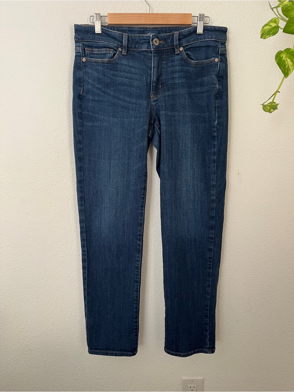 Minimalist Mid-Rise Dark Wash J.Jill Relaxed Boyfriend Jeans sz 8